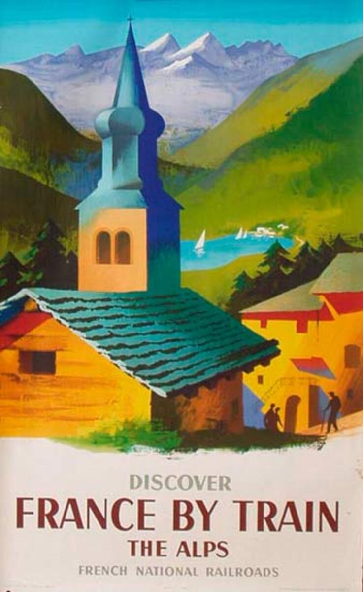 France SNCF Alpes Original Vintage Travel Poster