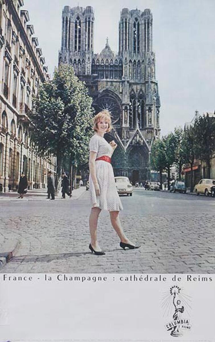 France la Champagne Cathedral de Reims Original Travel Poster