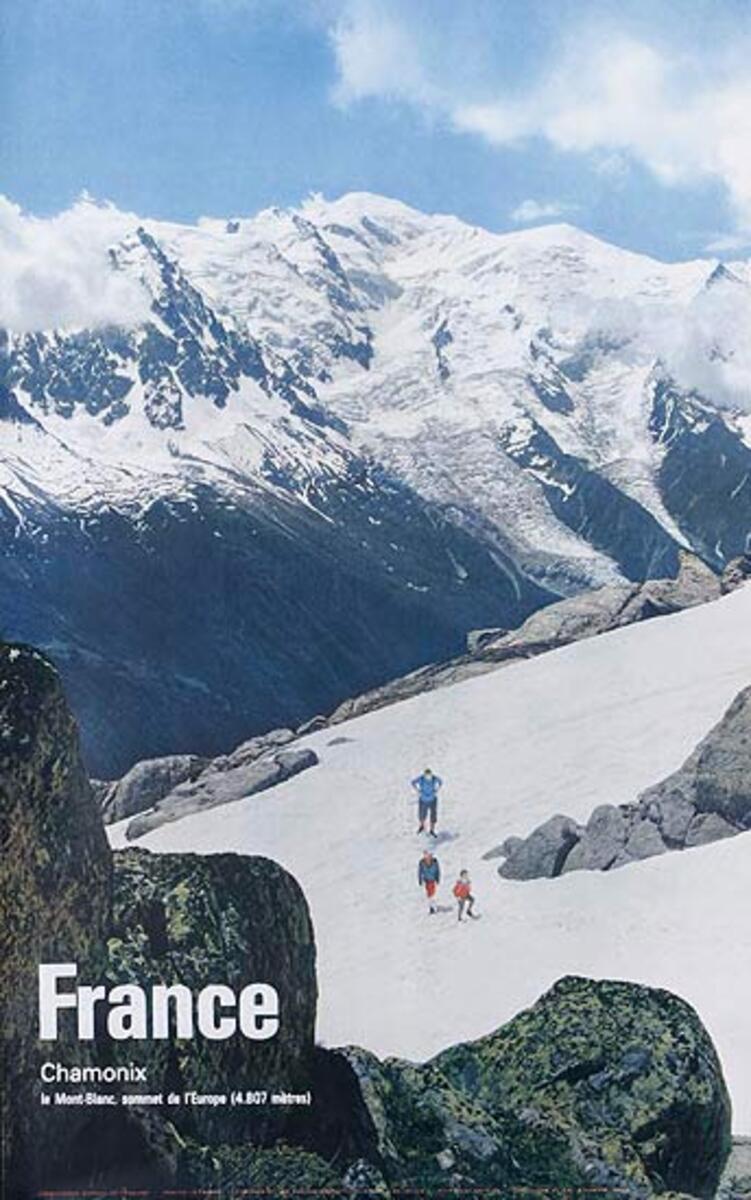 France Chamonix Hikers Original Travel Poster