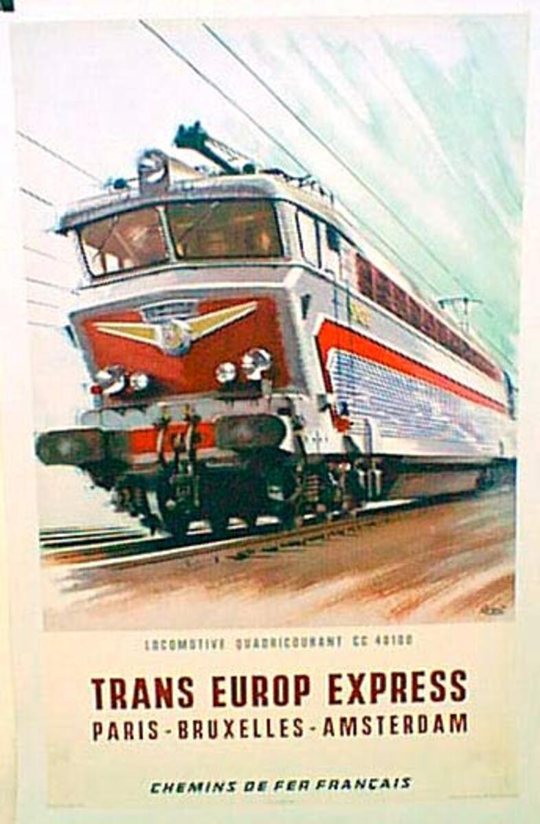 France Original Vintage Travel Poster Europe express