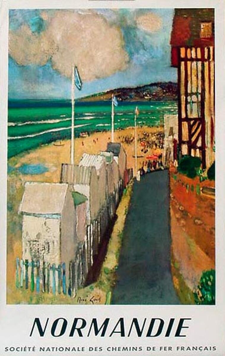 France Original Vintage Travel Poster Normandie