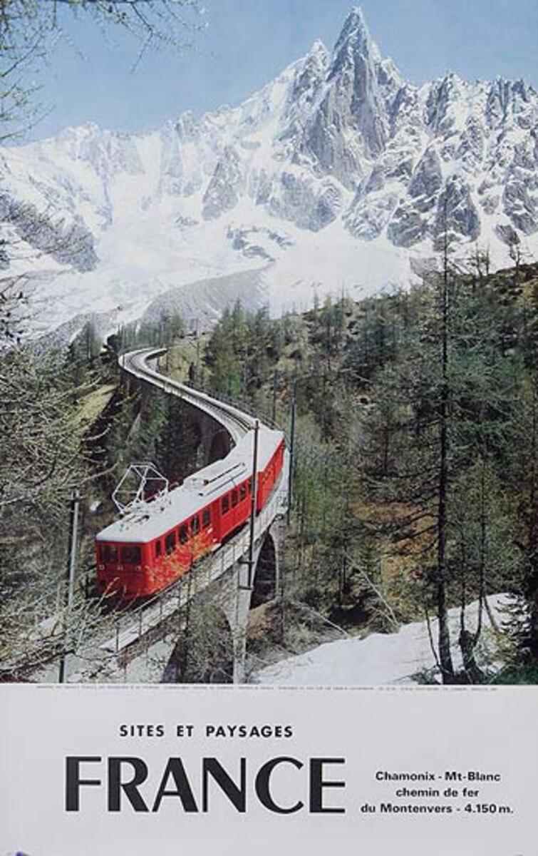 France Sites and Landscapes Chamonix Mt Blanc Original Travel Poster