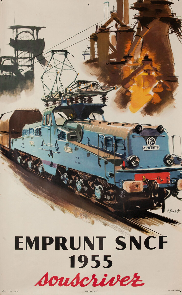 SNCF French Railroad Original Vintage Travel Poster Brenet