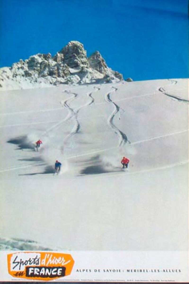 France Original Vintage Travel Poster Sports in Hiver ess turn Ski photo