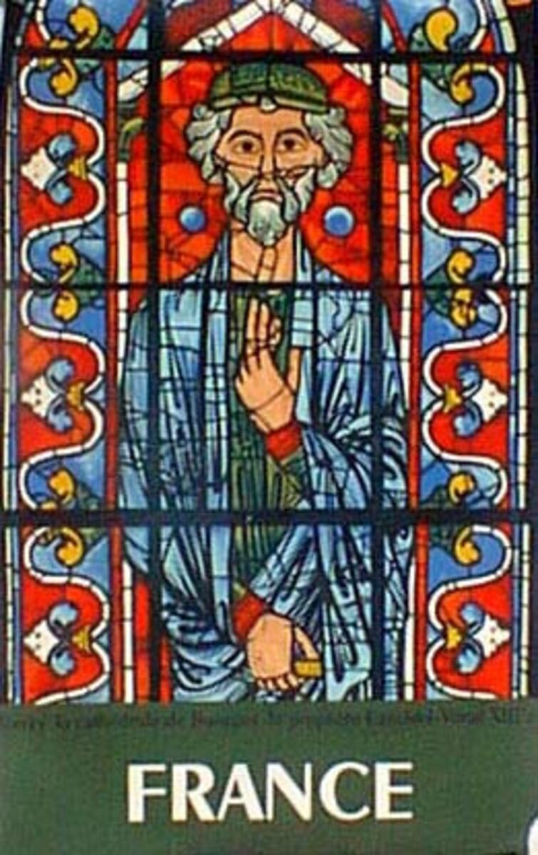 France Original Travel Poster Stained Glass