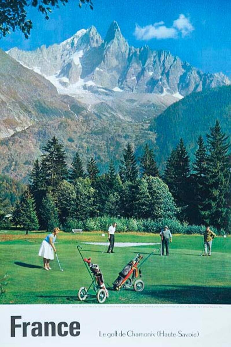 France Le Golf de Chamoniox Original French Travel Poster