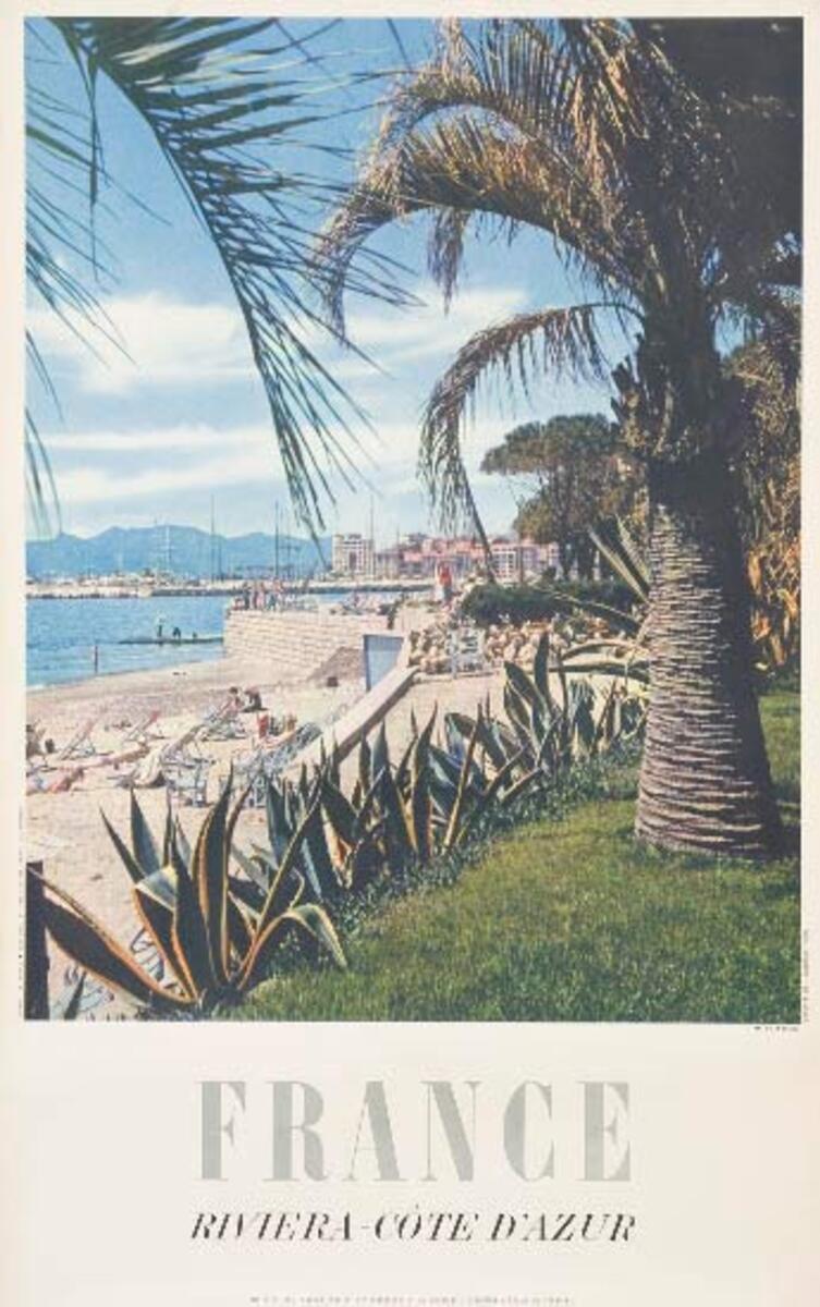 Riviera Cote d'Azur France Original French Travel Poster