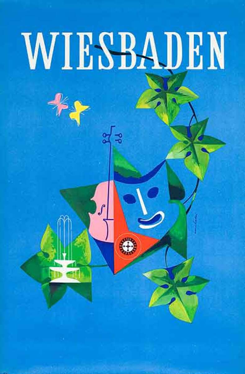 Weisbaden Original Vintage German Travel Poster