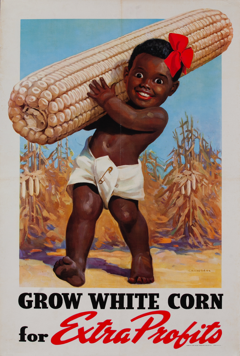 Grow White Corn Poster For Extra Profit Original Advertising Poster
