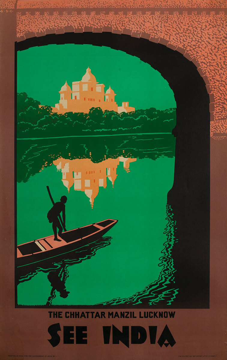 See India,  Chhattar, Manzil, Lucknow Original Travel Poster 