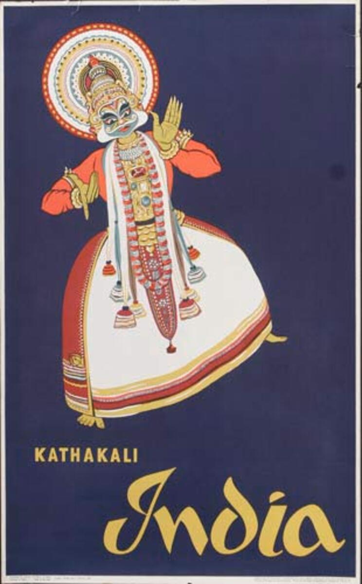 Original India Travel Poster Athakali