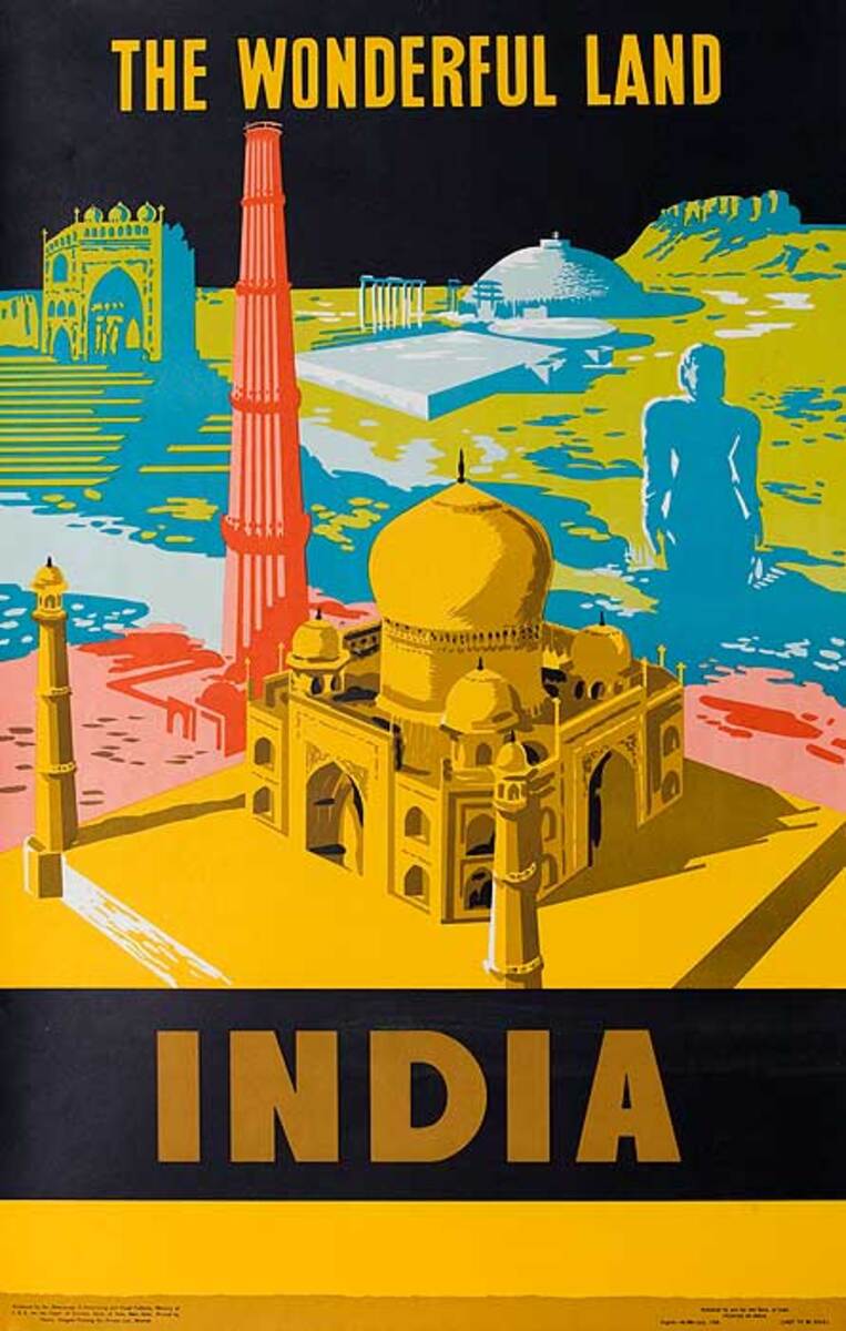 The Wonderful Land Original India Travel Poster