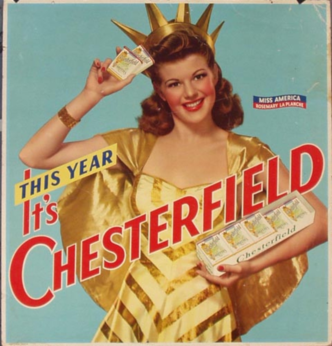 Original Chesterfield Cigarettes Miss America