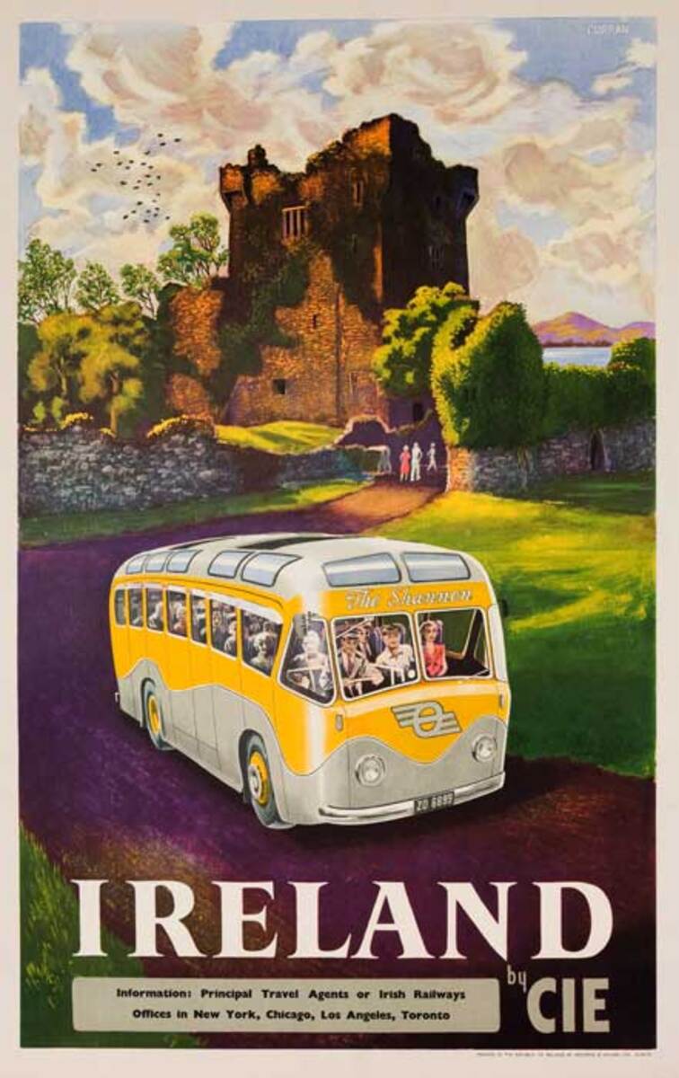 Ireland by CIE Shannon Bus Original Irish Travel Poster