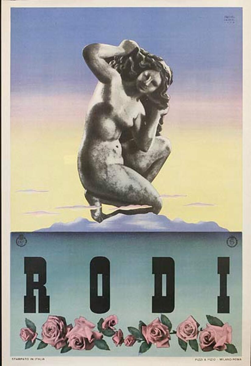 Rodi Italy Original ENIT Travel Poster