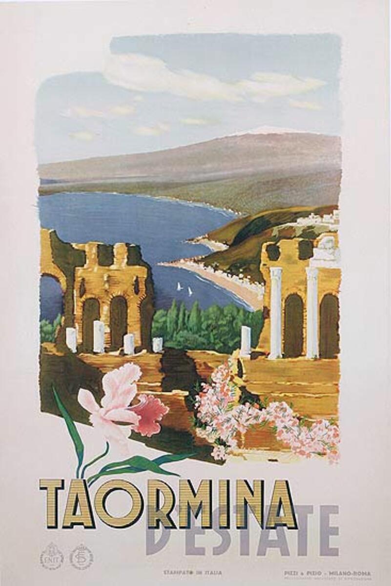 Taormina D'Estate Italy Original ENIT Travel Poster