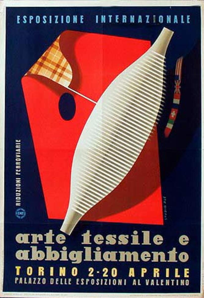 Textile and Apparel Expo Italy Original Vintage Travel Poster 