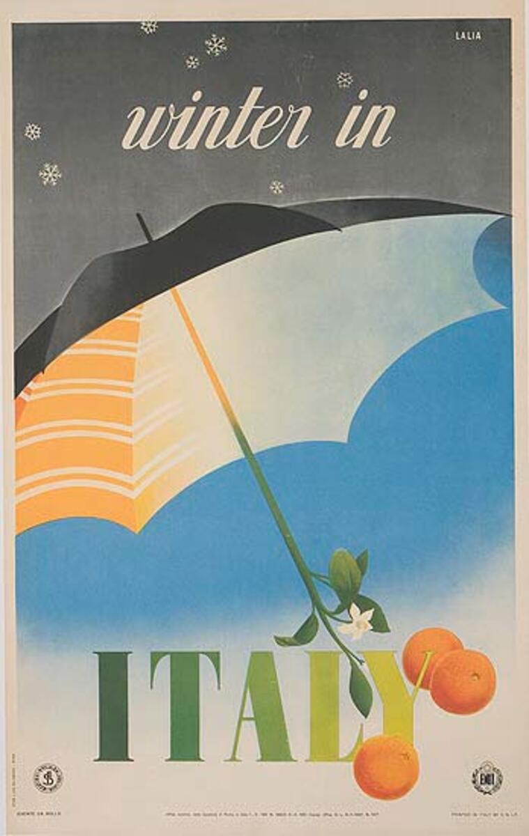 Winter in Italy Original Italian Travel Poster