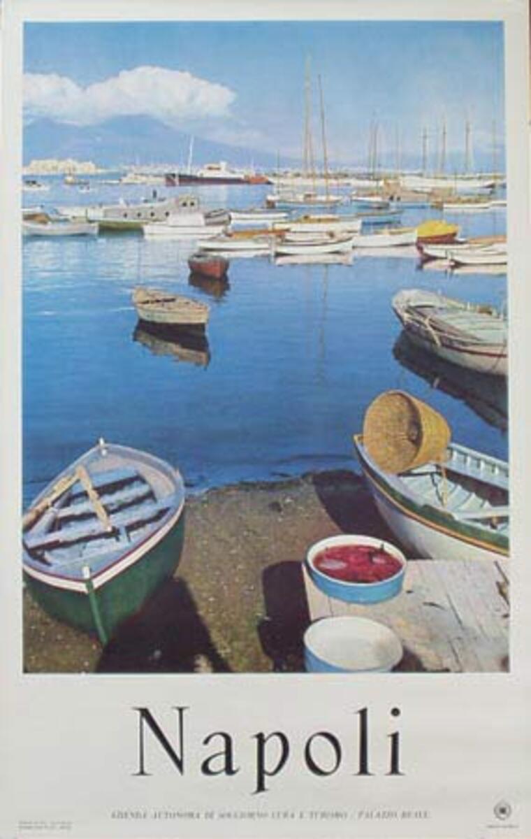 Naples Italy Boats Original Travel Poster