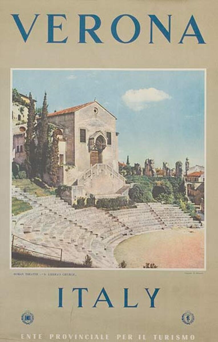 Verona Original Italian Travel Poster photo