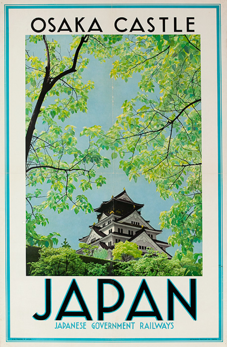 Japan Original Travel Poster Osaka Castle