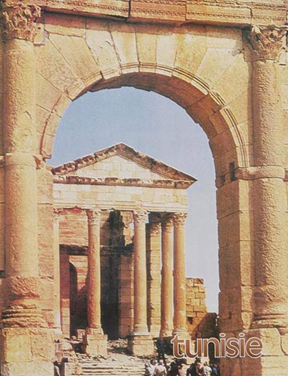 Original Tunisia Travel Poster Riuns Arch