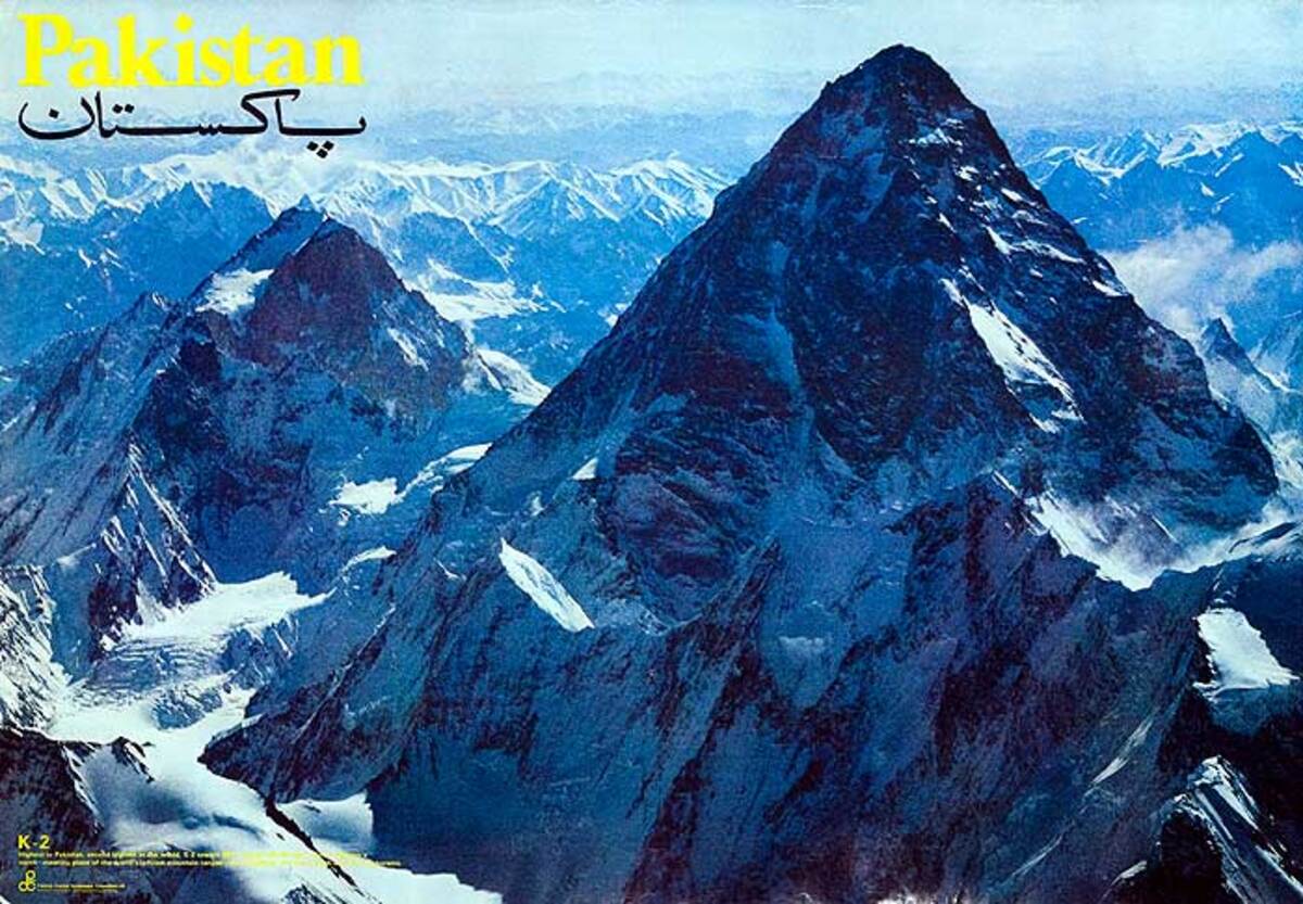 Pakistan K2 Original Travel Board Tourism Poster
