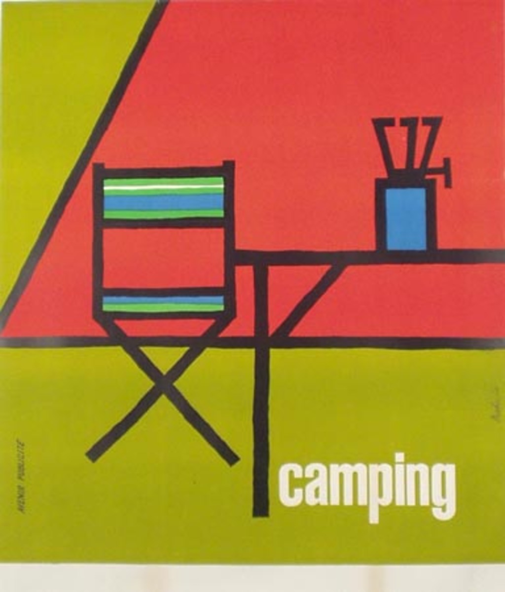 Original French Advertising Poster Camping