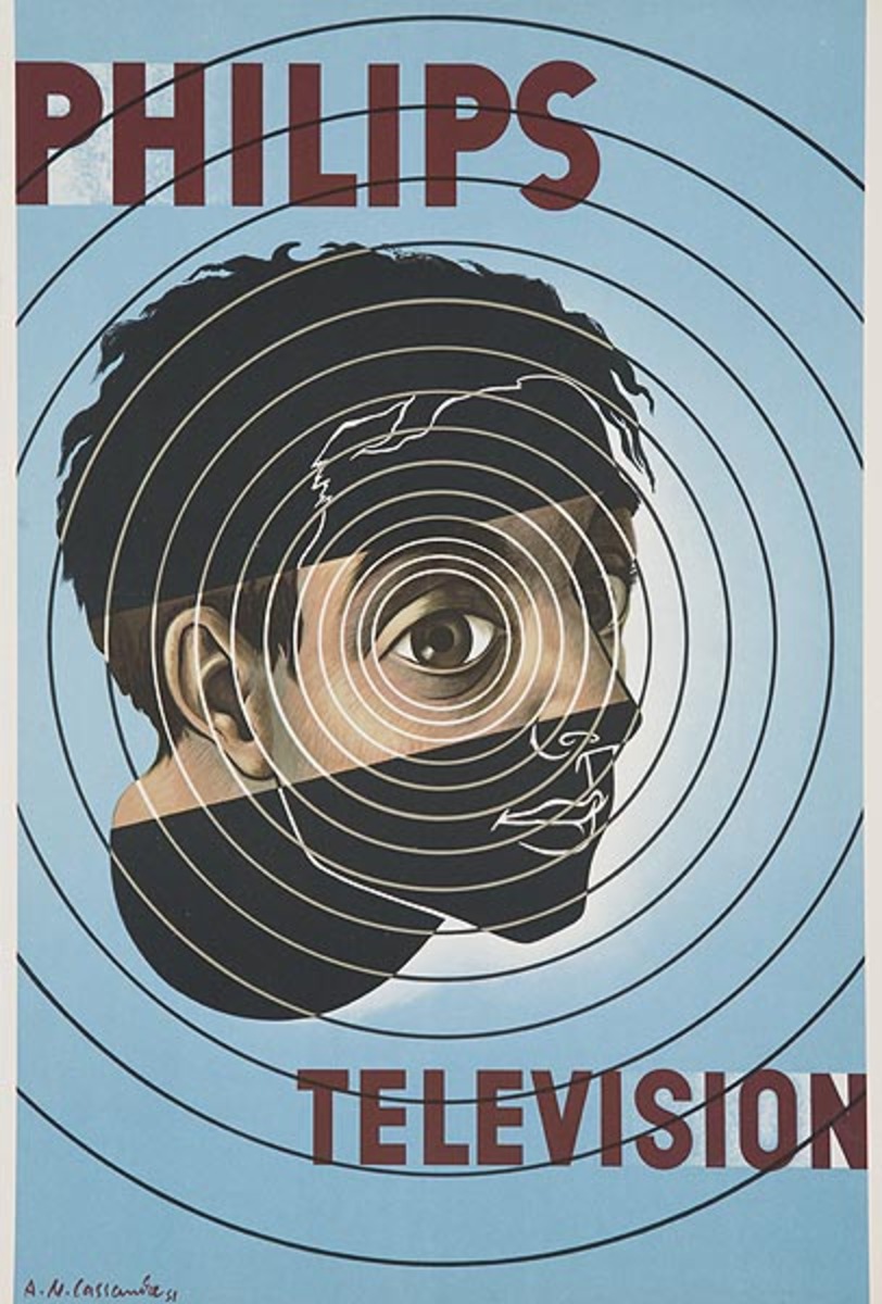 Philips Television Original Advertising Poster Cassandre
