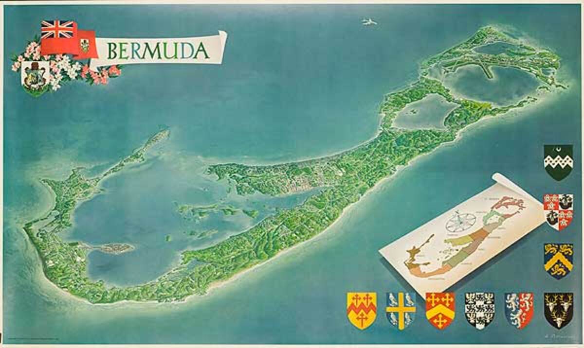 Bermuda Travel Poster Map