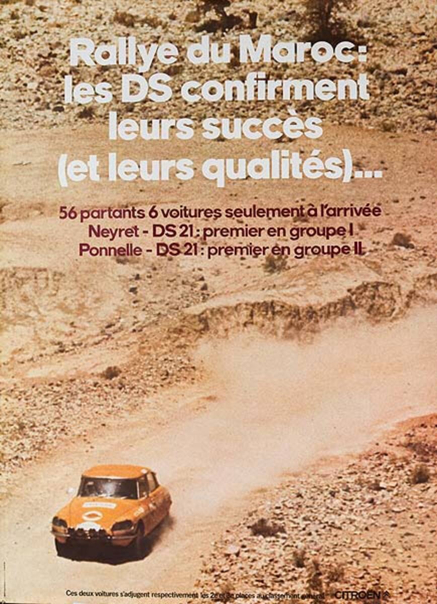 Cirtoen Morocco Rally Original Vintage Poster