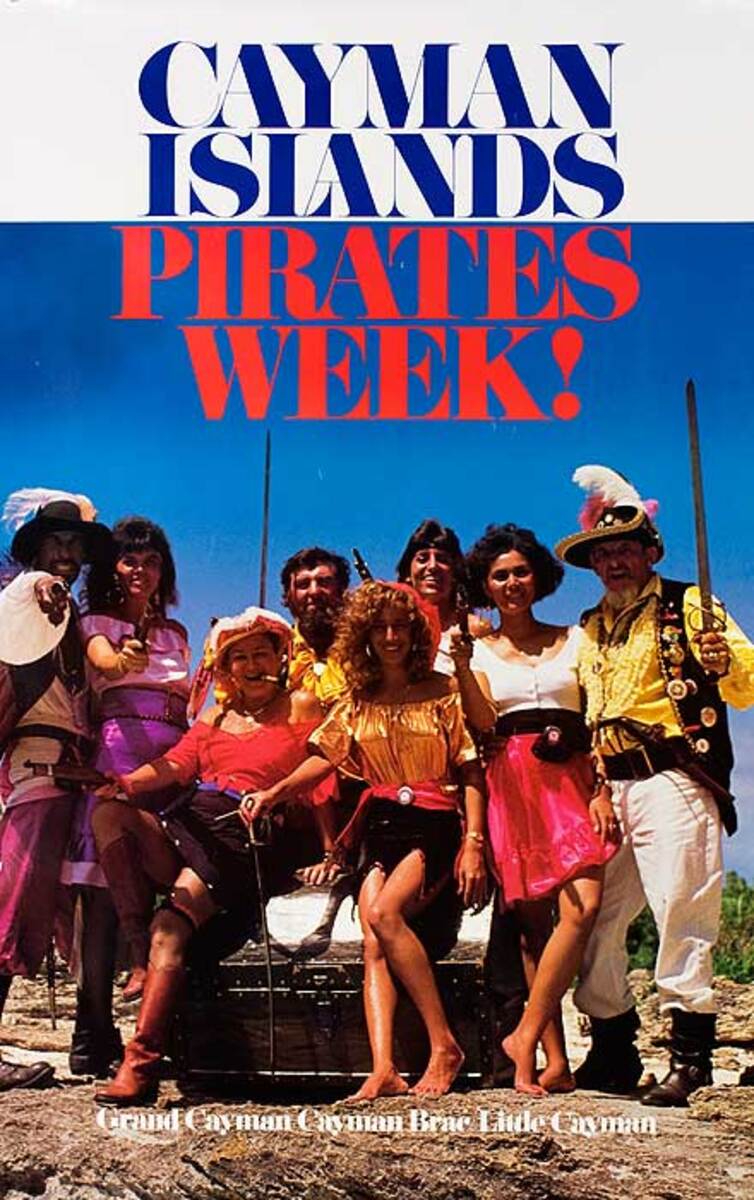 Cayman Islands Original Travel Poster Pirates Week
