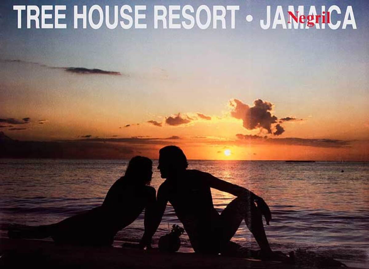 Tree House Resort Negril Jamaice Original Travel Poster