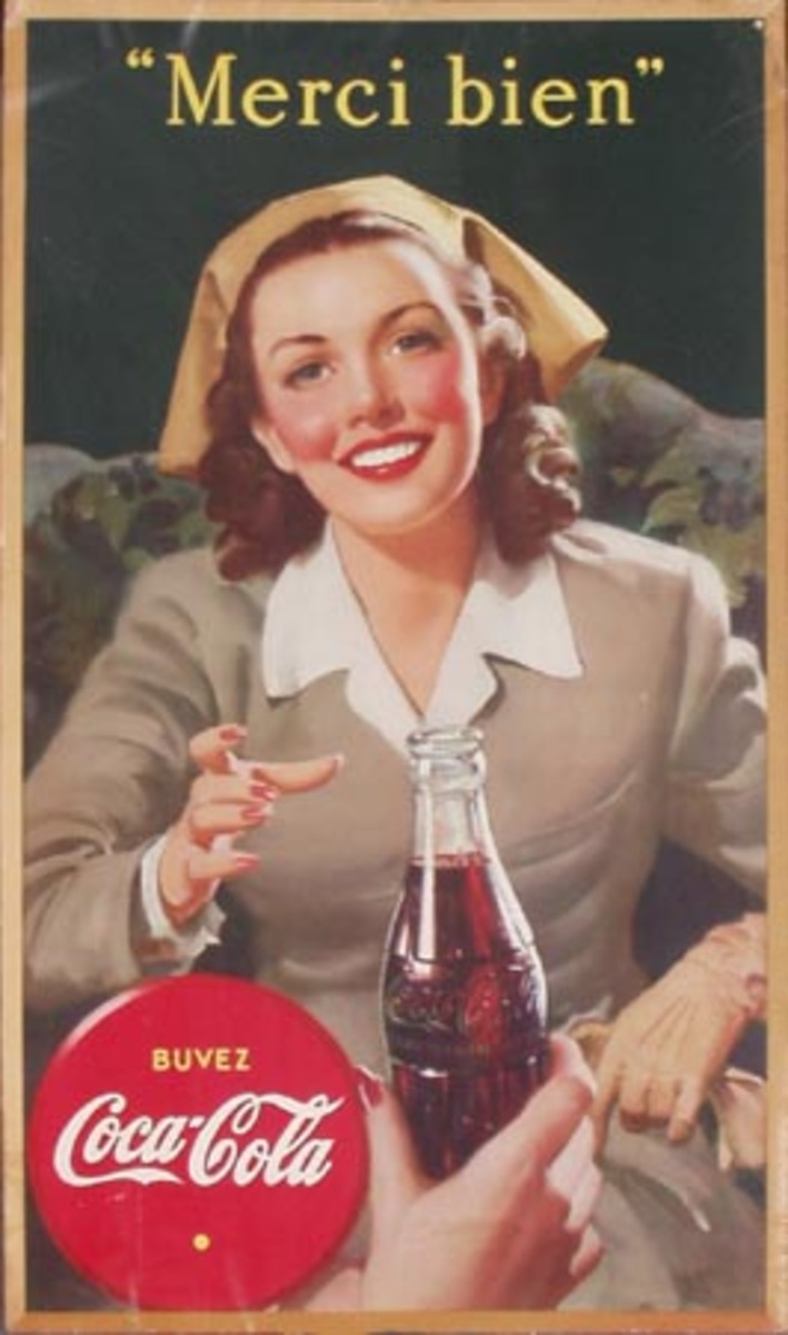 Original Vintage Canadian Coke Coca Cola Poster Nurse
