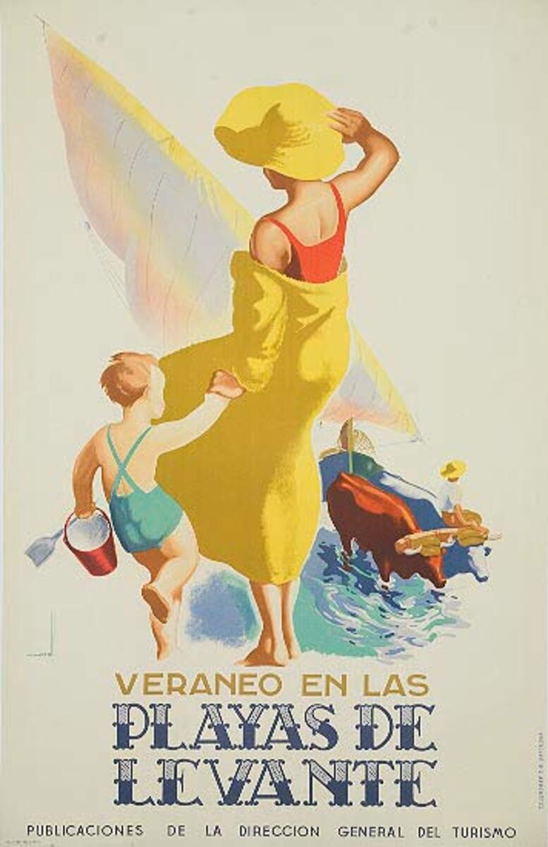 Veranos en las Playas de Levante Original Spanish Travel Poster