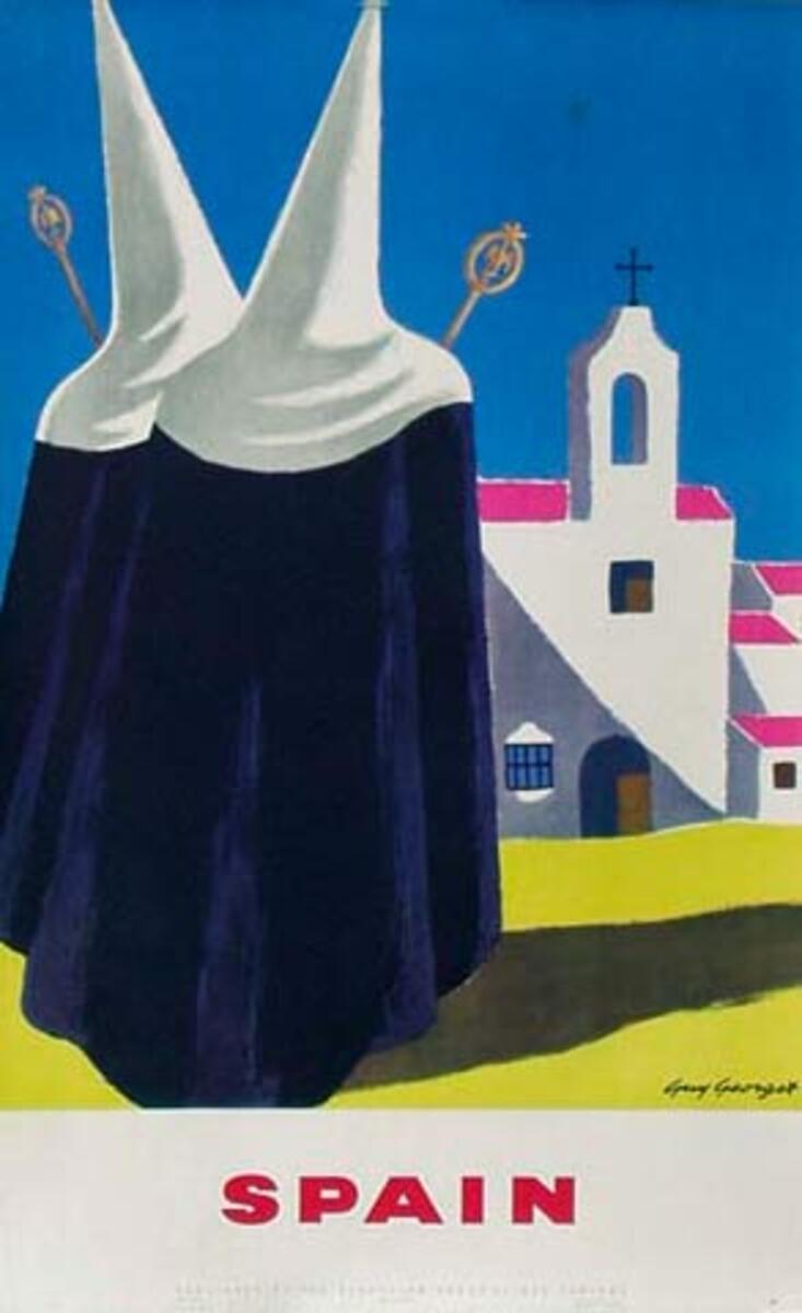 Spain Original Vintage Travel Poster nuns