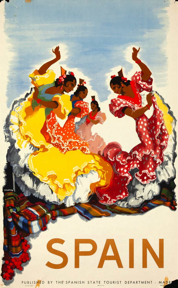 Spain Flamenco Dancers Original Travel Poster