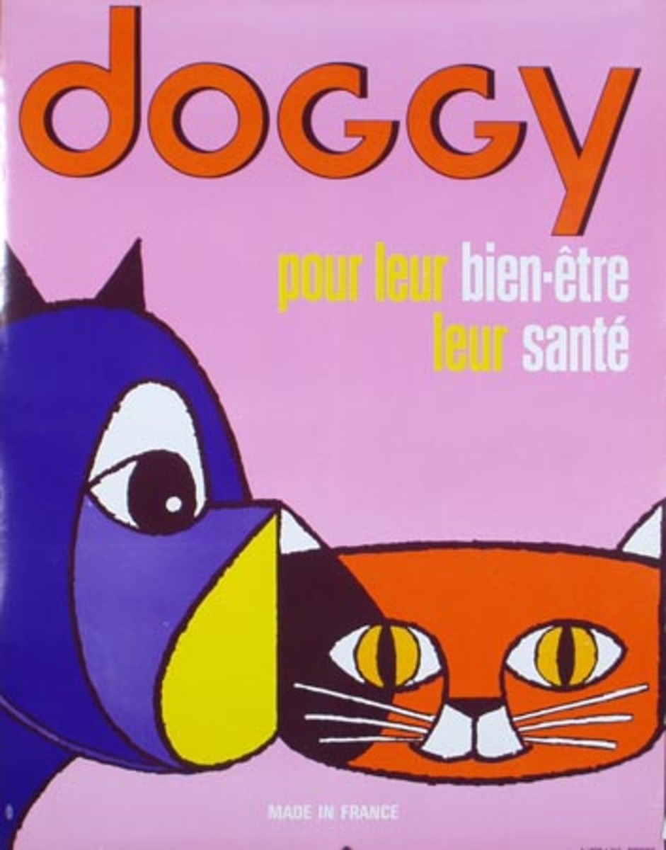 Doggy Pet Food Original Vintage Poster
