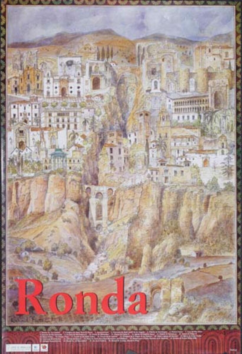 Ronda Town Scene Original Spanish Travel Poster