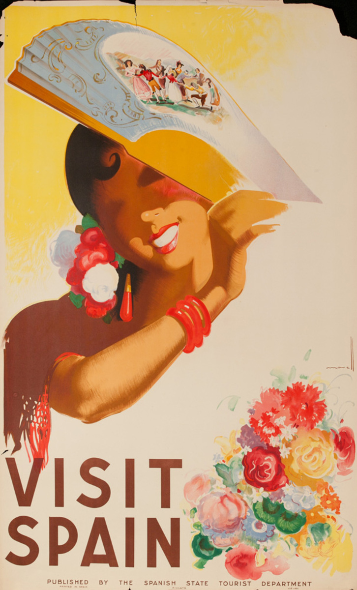 Spain Visit Spain Original Vintage Travel Poster fan