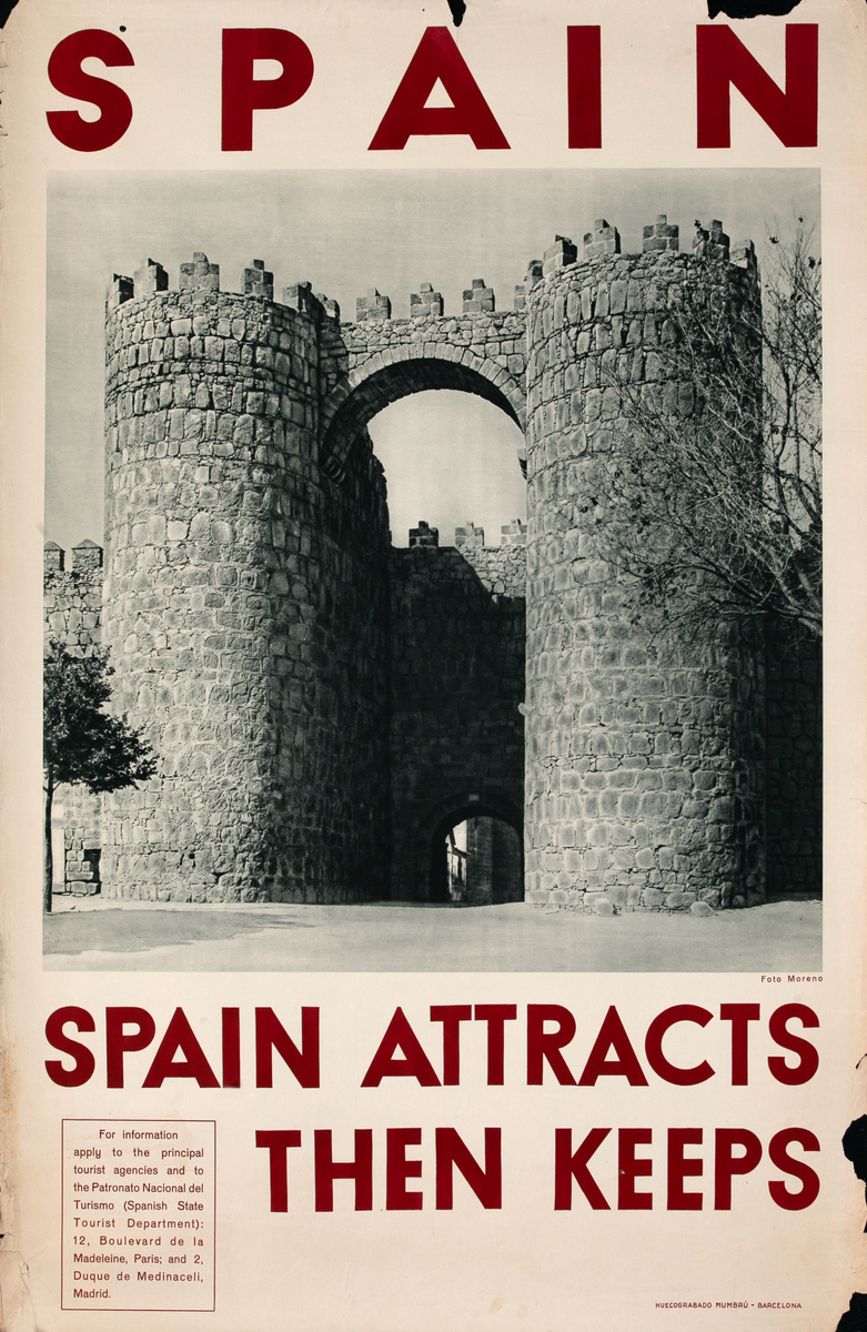 Spain Attracts Then Keeps Original Spanish Travel Poster