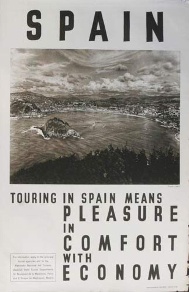 Pleasure Comfort Economy Original Spanish Travel Poster