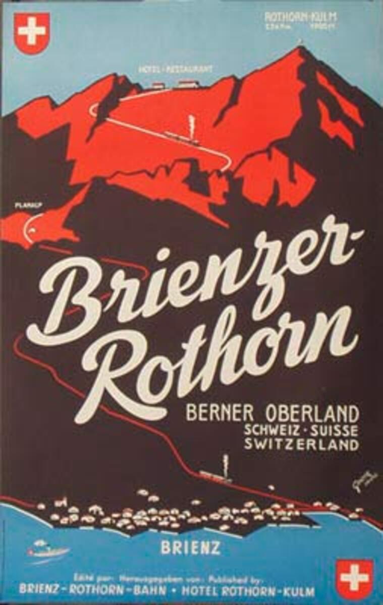 Brienzer Rothorn Original Swiss Travel Poster