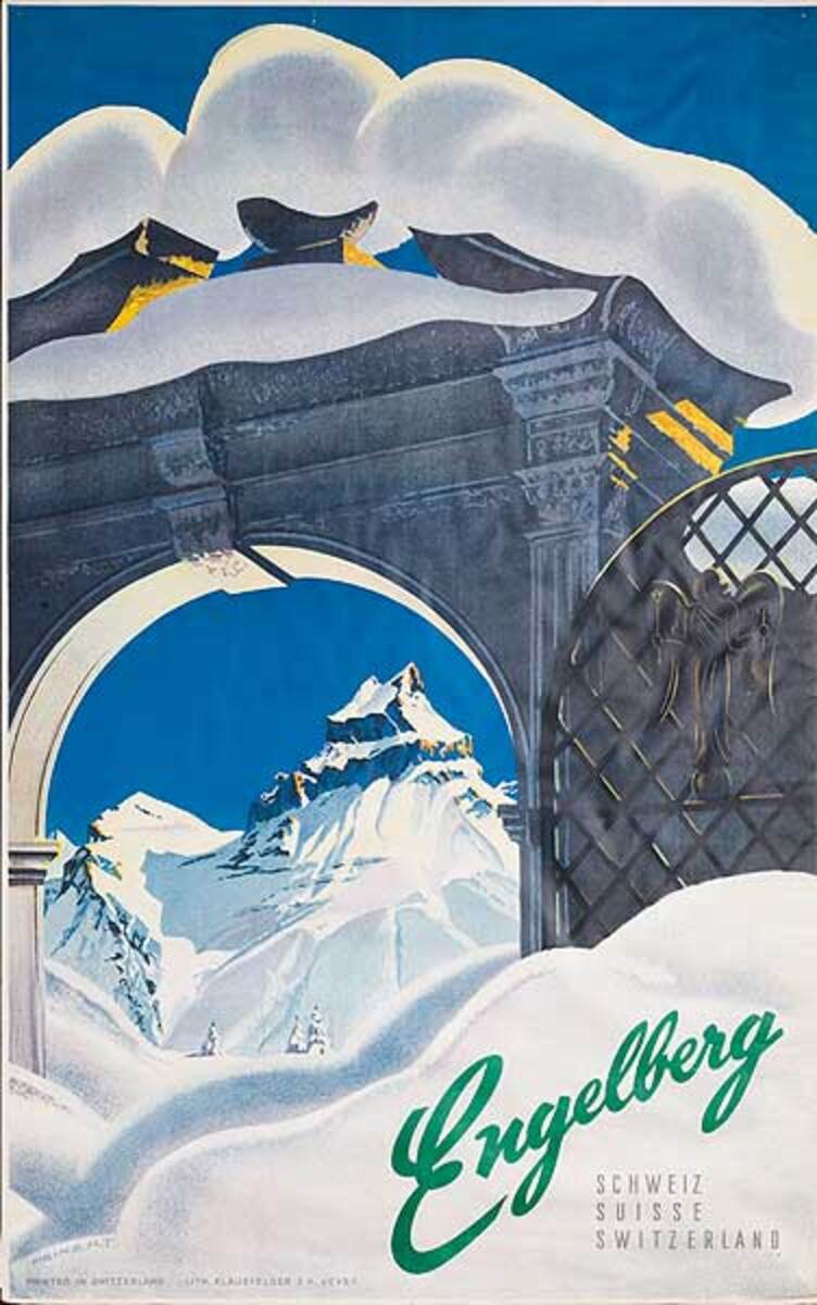 Engelberg Switzerland Original Travel Poster