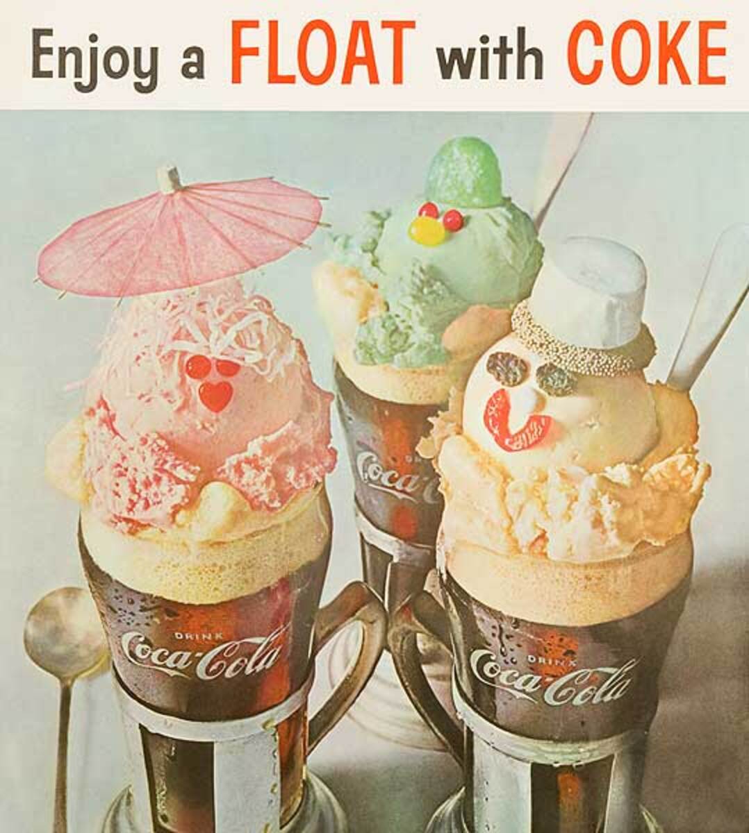 Enjoy a Float With a Coke Original Advertising Poster lg