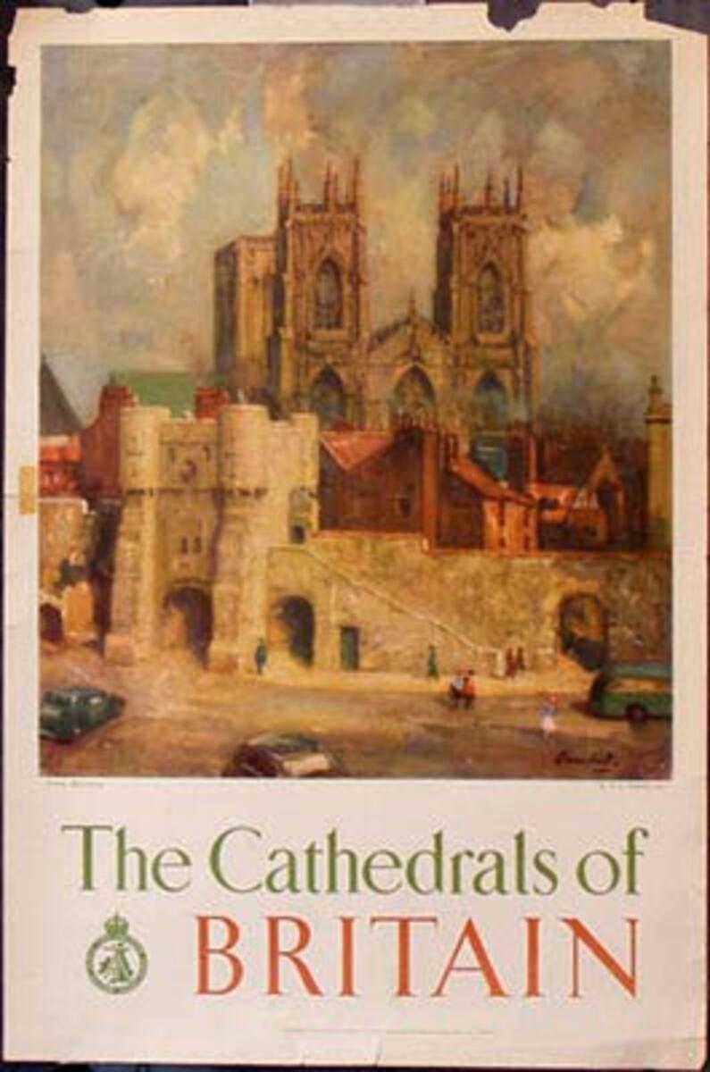 Cathedrals of Britain Original Vintage British Travel Poster 