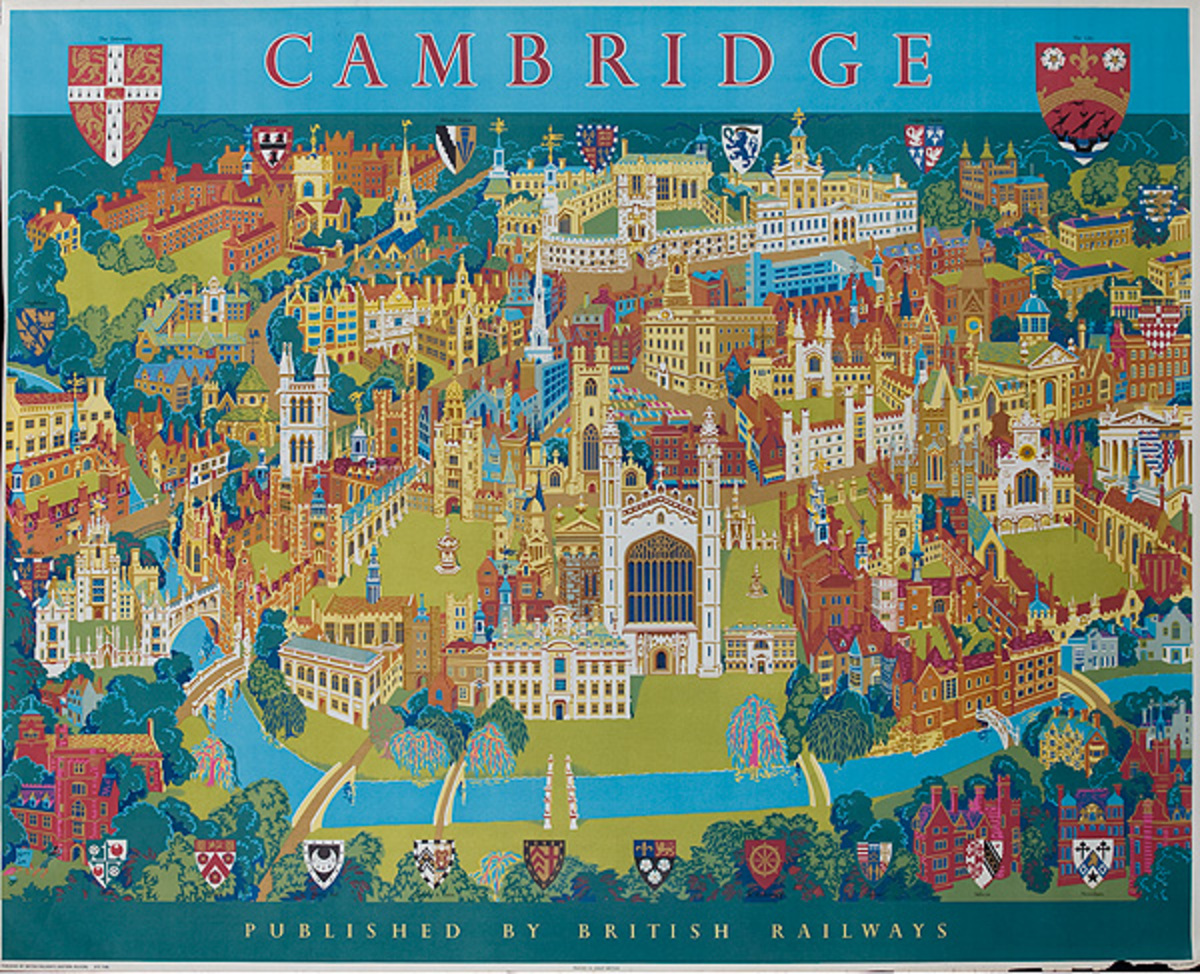 Cambridge British Railways Original Vintage British Travel Poster 