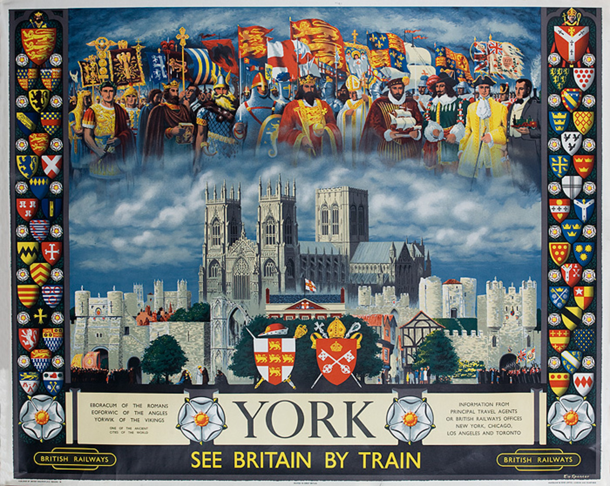 York See Britain by Train Original Vintage Travel Poster British Railways 