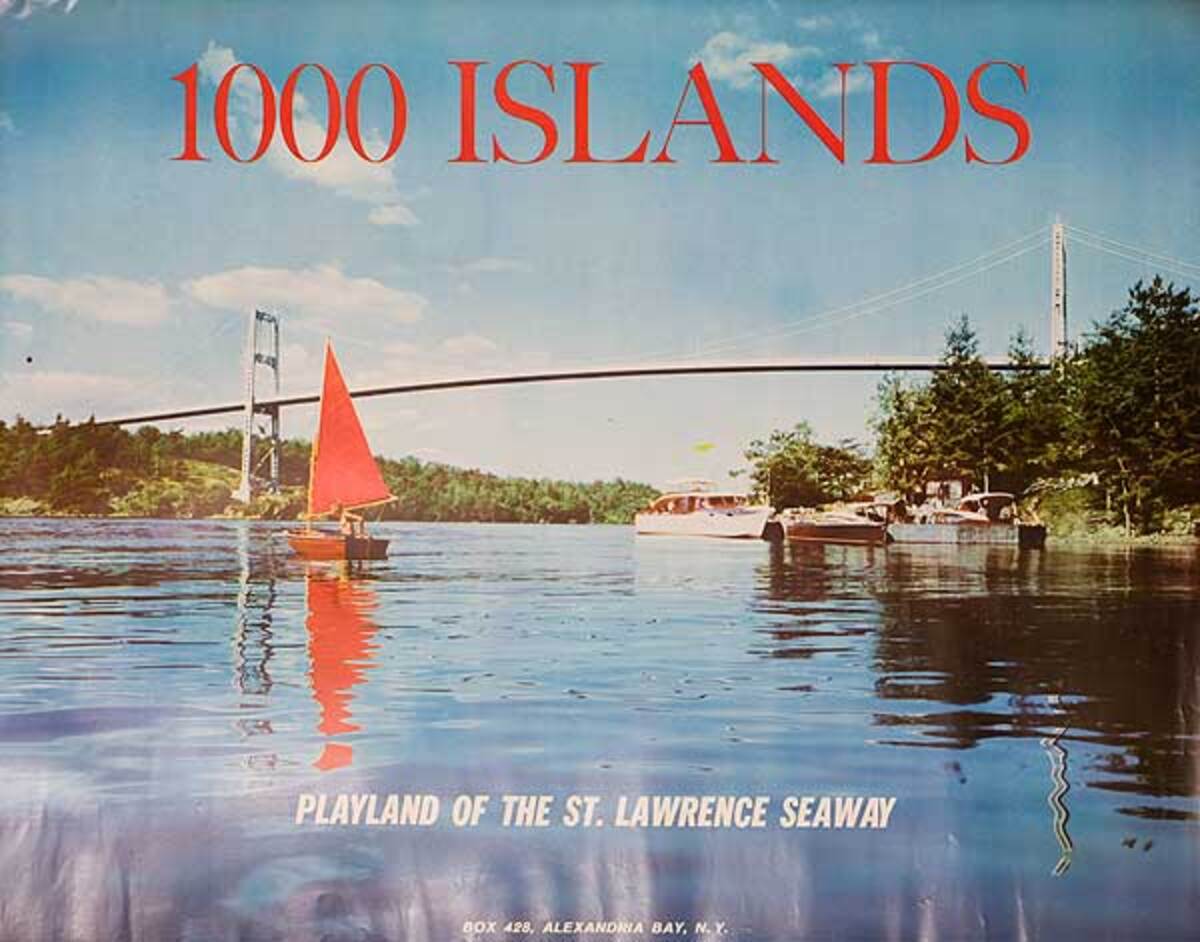 1000 Islands Playland of the St Lawrence Seaway Original Travel Poster