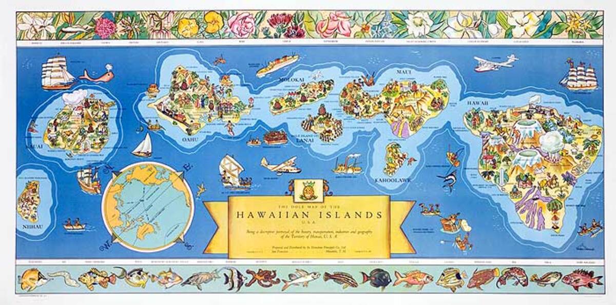 A Dole Map of the Hawaiian Islands 1937